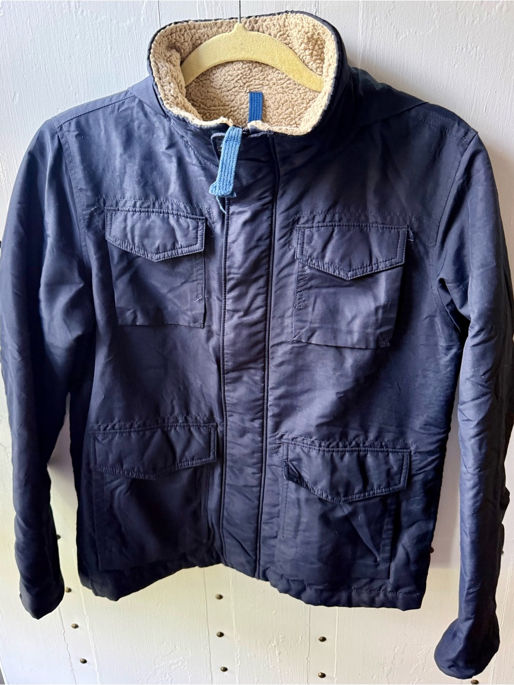 Boys Lands End kids fleece lined jacket w/hood
